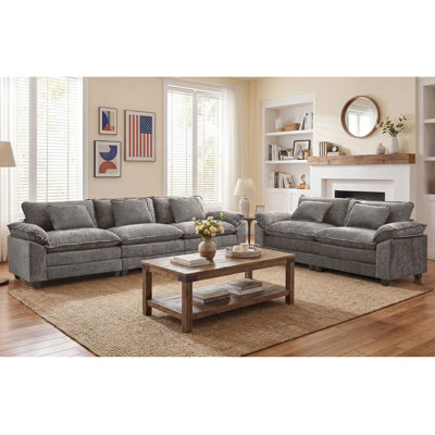 Ensemble de canapé modulaire 2 pièces, canapé-lit à assise profonde avec canapé surdimensionné de 120 po et causeuse de 86 po