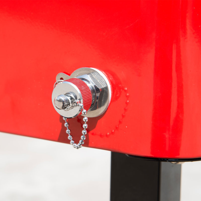Ruby Red Metal Rolling Outdoor Cooler with Wheels