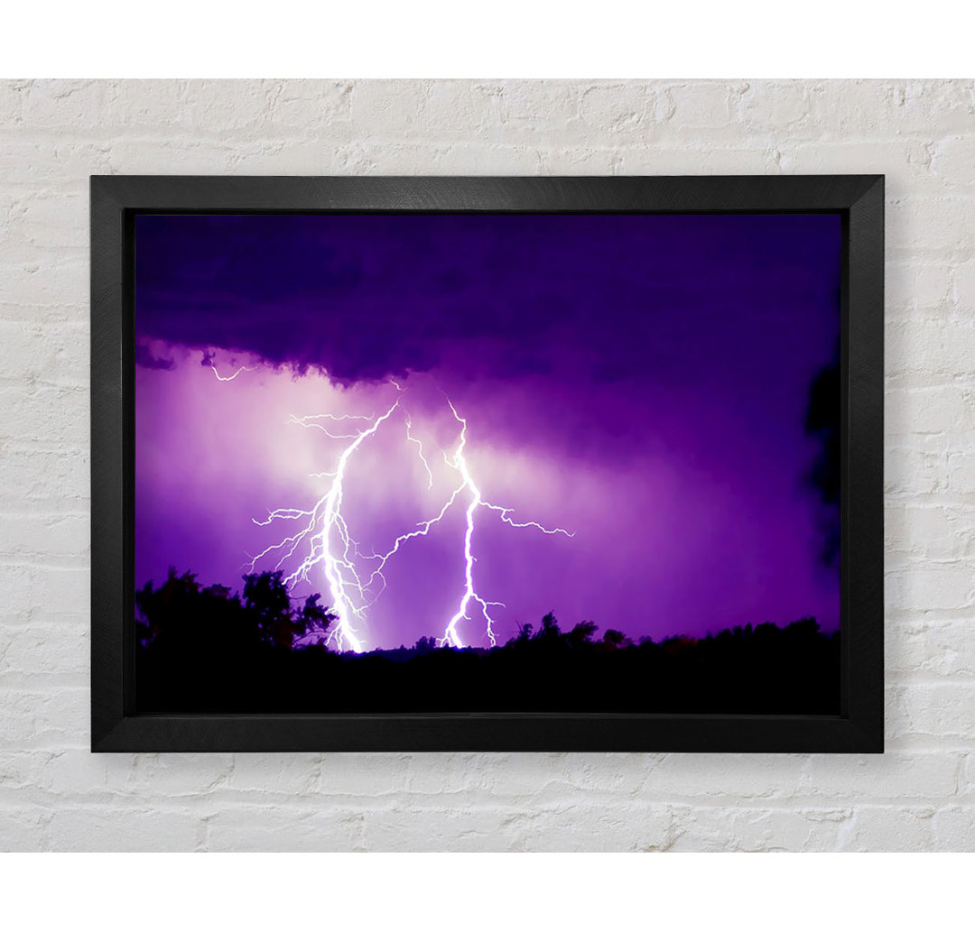 Purple Lightning Hill Tops - Einzelne Bilderrahmen Kunstdrucke