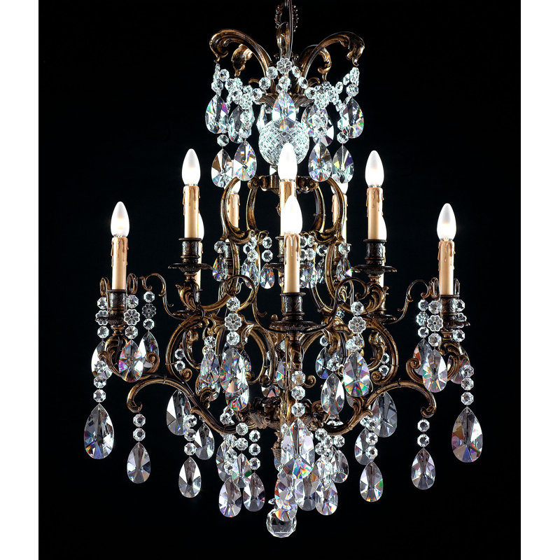 Lustre à plusieurs niveaux avec style bougie oxyde 10 lumières