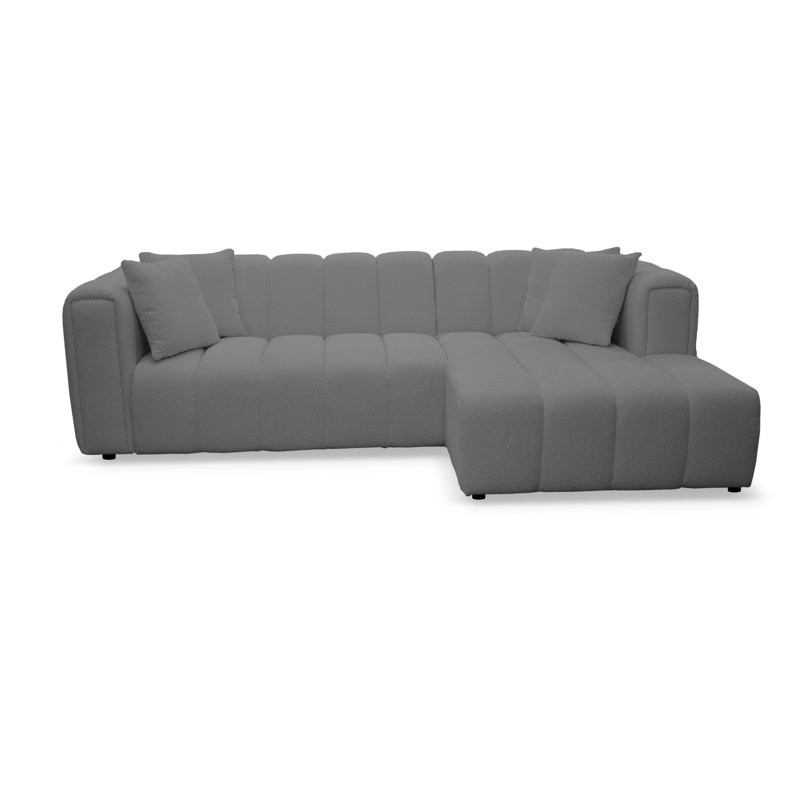 Oheneba 3 Seater Corner Sofa , Right Hand Facing, Graphite Grey