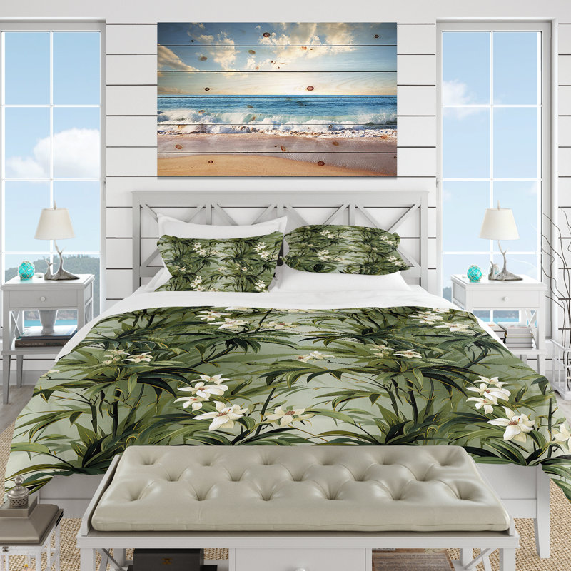 Literie Bamboo Reflections Tropical, Housse de couette pour très grand lit et 2 très