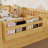 Montessori Floor Bed Frame With High Rails, Wood Kids Floor Beds With Light And Storage Shelf-977016893-977016889
