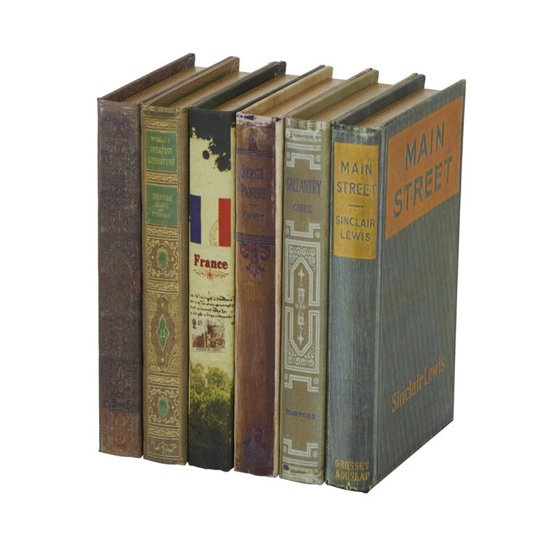 Ensemble de 6 boîtes pour livres en bois