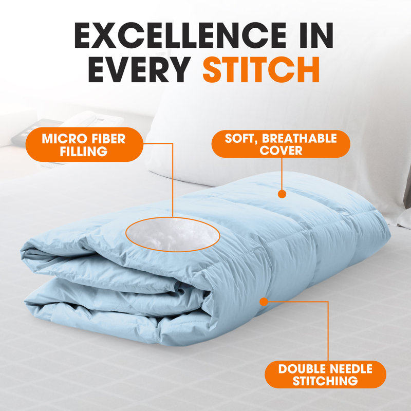 Twin Light Blue Down Alternative Microfiber Comforter