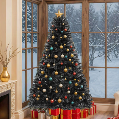 6ft / 7.5 ft Elegant Artificial Black Spruce Christmas tree, Seasonal Tree with Dense Branch Tips