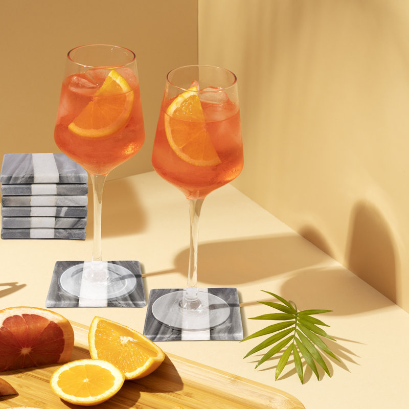 Marble Square 6 Piece Coaster Set