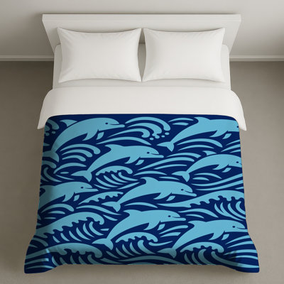 Housses de couette Blue Dolphins Waves