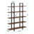 Industrial 5-Tier Bookcase, Metal Frame Open Shelf with X-Back Design, 71" Tall Storage Shelves for Living Room, Home Office, Rustic Brown & Black-804934530