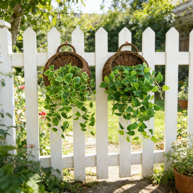 Pot à fleurs suspendu en osier de 7,8 po