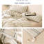 Ensemble de housse de couette à rayures 100% coton délavé, housse de couette beige à rayures grises avec fermeture à glissière et attaches d'angle (3 pièces)-113858250
