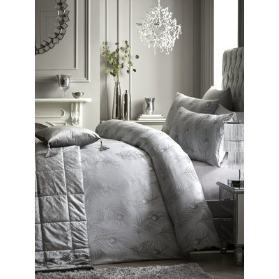 Sea Life Navy Blue/Gray/Orange 132 TC Reversible Duvet Cover Set