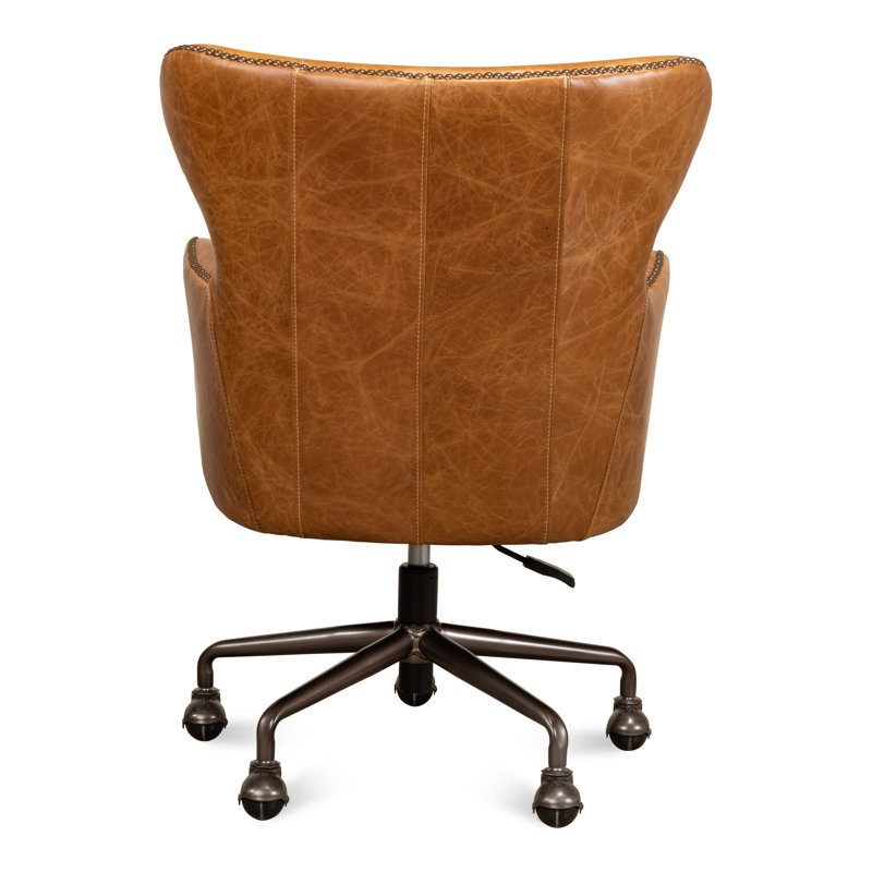 McKellen Leather Swivel Executive Chair, Cuba Brown