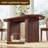 63" Fluted Oval Dining Table Double Pedestal Kitchen Table For 4-6 -1807461440
