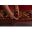 Tapis oriental népalais à bordure rectangulaire noué à la main 4 pi x 5 po Népal 3 pi 8 po x 5 pi
