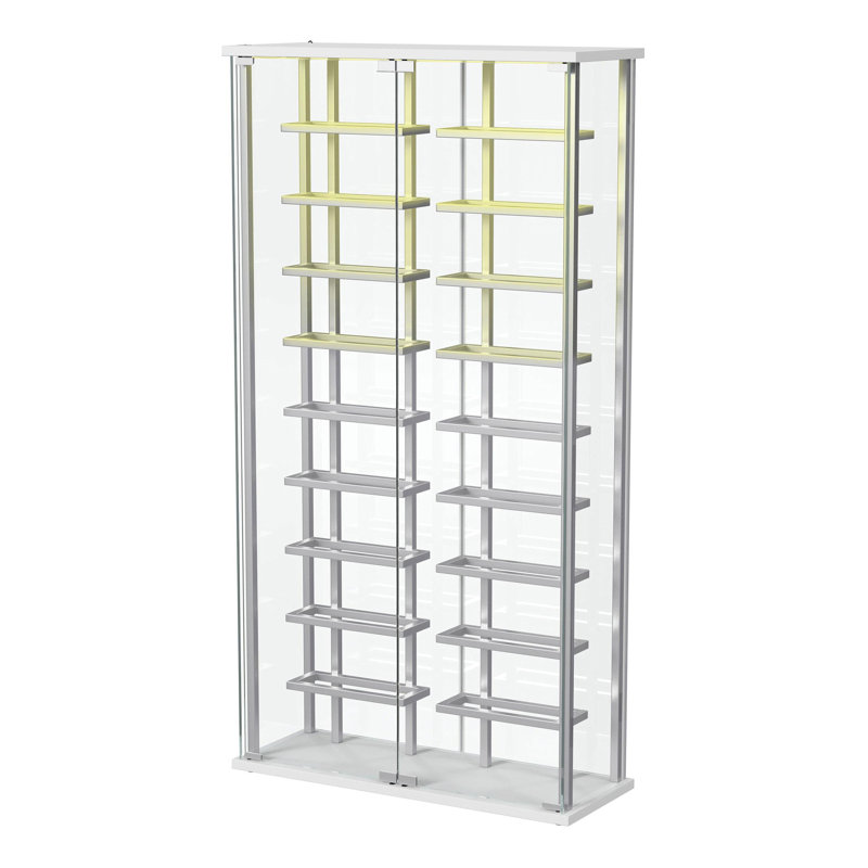 Tempered Glass Wine Storage LED Curio Cabinet Chrome