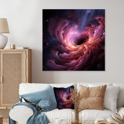 Abstract Purple Galaxy Storm III - Abstract Spirals Metal Wall Art