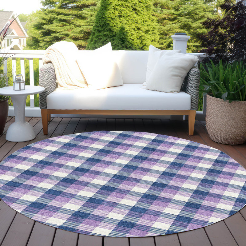  Tapis intérieur / extérieur lavable à la machine Chayden ACN1053, Rond 8 pi