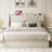 Queen Size Upholstered Bed with 4 Drawers, Bed with Storage Headboard and Charging Station-74150210