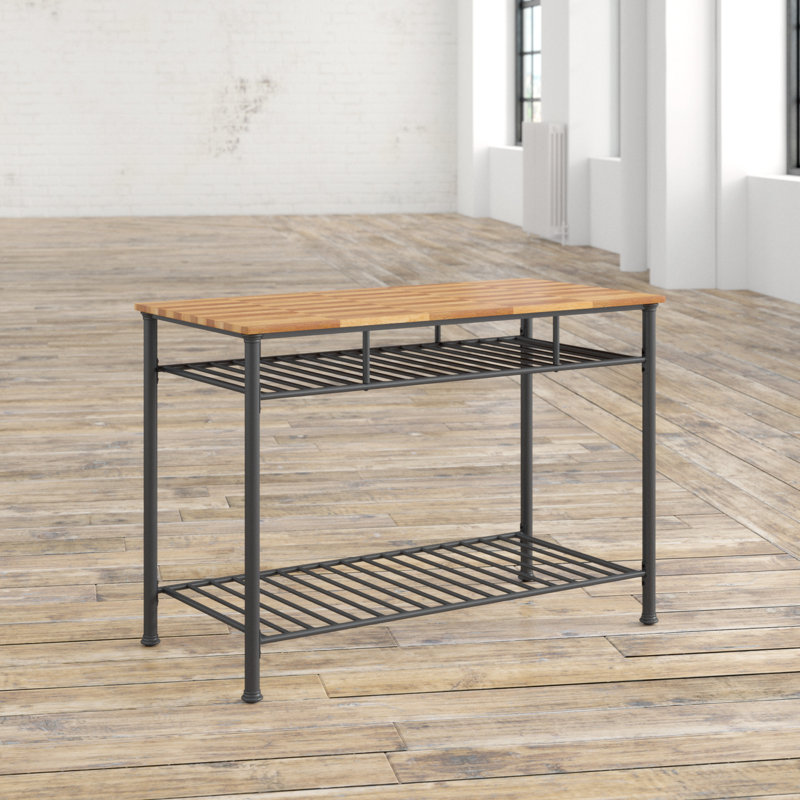 Table de préparation avec plateau en bois Anetha