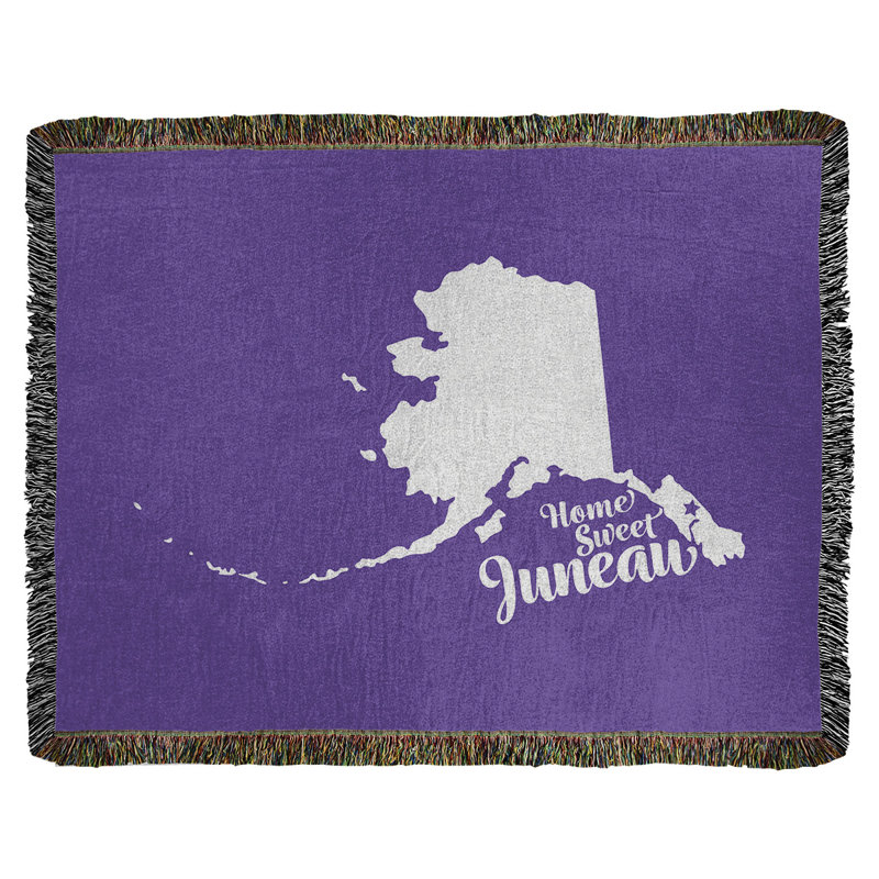 Jeté en coton tissé juneau alaska, l 60 po x L 80 po, Mauve