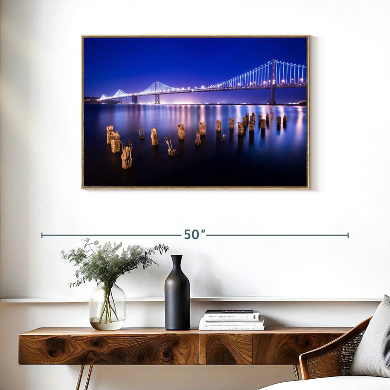 Pont flottant de San Francisco, Cadre flottant en bois naturel, 37 po x 25 po