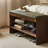 Brown Upholstered Bench