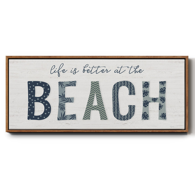 Beach Better - toile encadrée, H 12 po x l 30 po