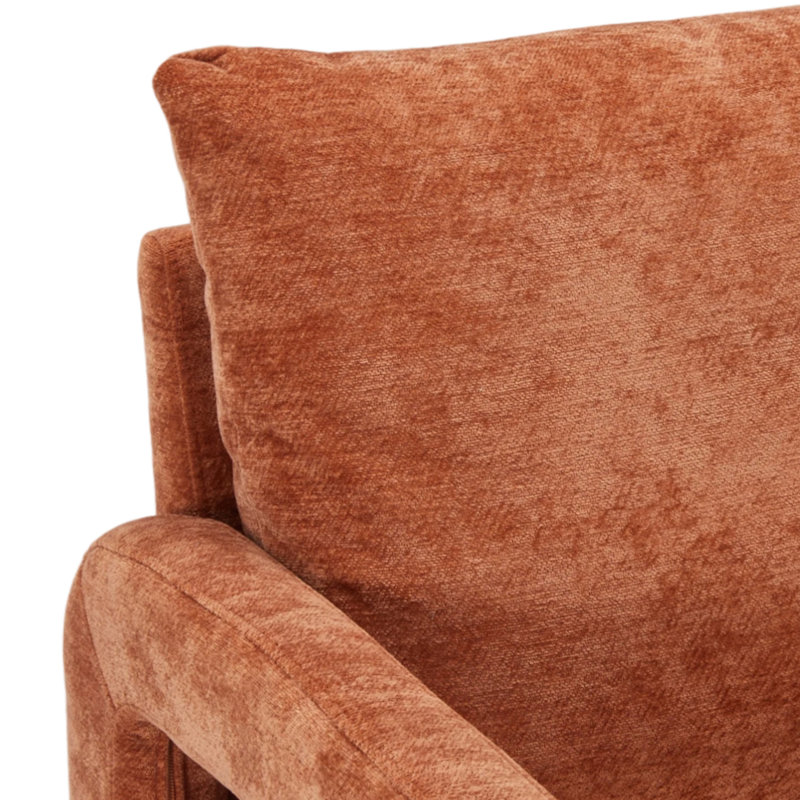Upholstered Armchair, Orange Chenille