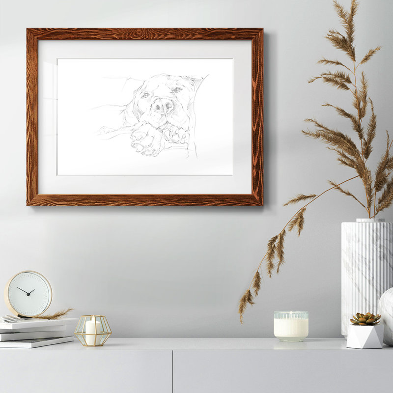 «Lazy Dog I», reproduction encadrée rustique avec tableau mat, Érable, H 28 po x l 42 po