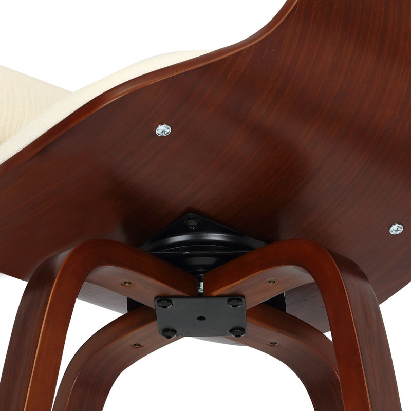 Keisha Swivel Fabric Mid-Century Stool, Counter Stool (27.17" Seat Height), Cream