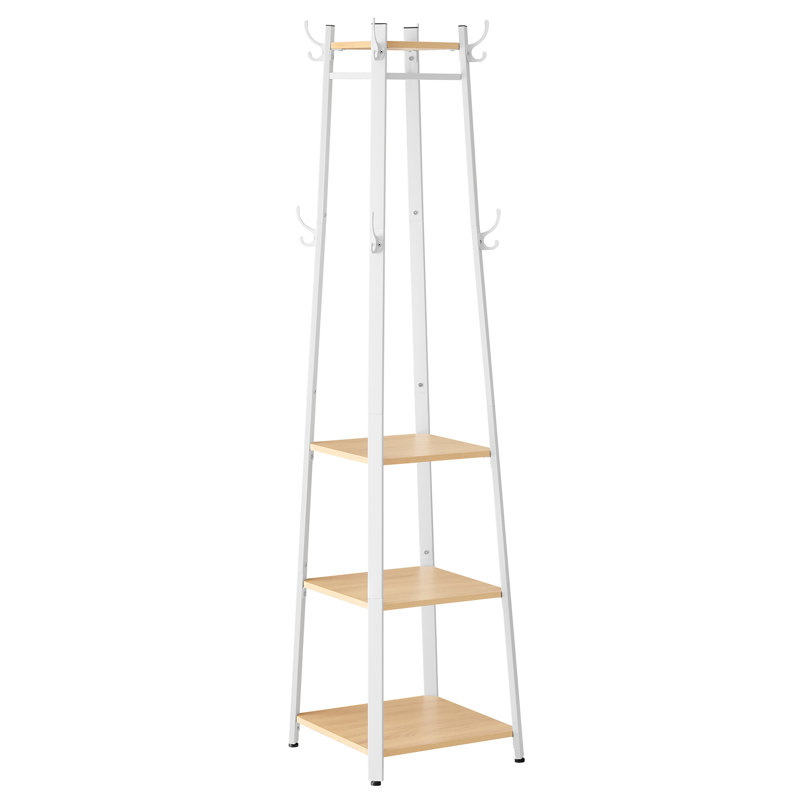 Garzon Steel Freestanding Coat Rack, Dark Brown/Black