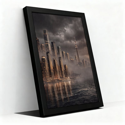 «Rainy Toronto Skyline Reflections», art mural