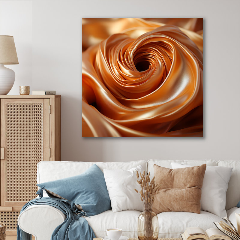 «Orange Abstract Spiral Cyclone Tranquility - Abstract Spirals», art mural, Toile tendue, H 30 po x l 30 po x P 1,5 po