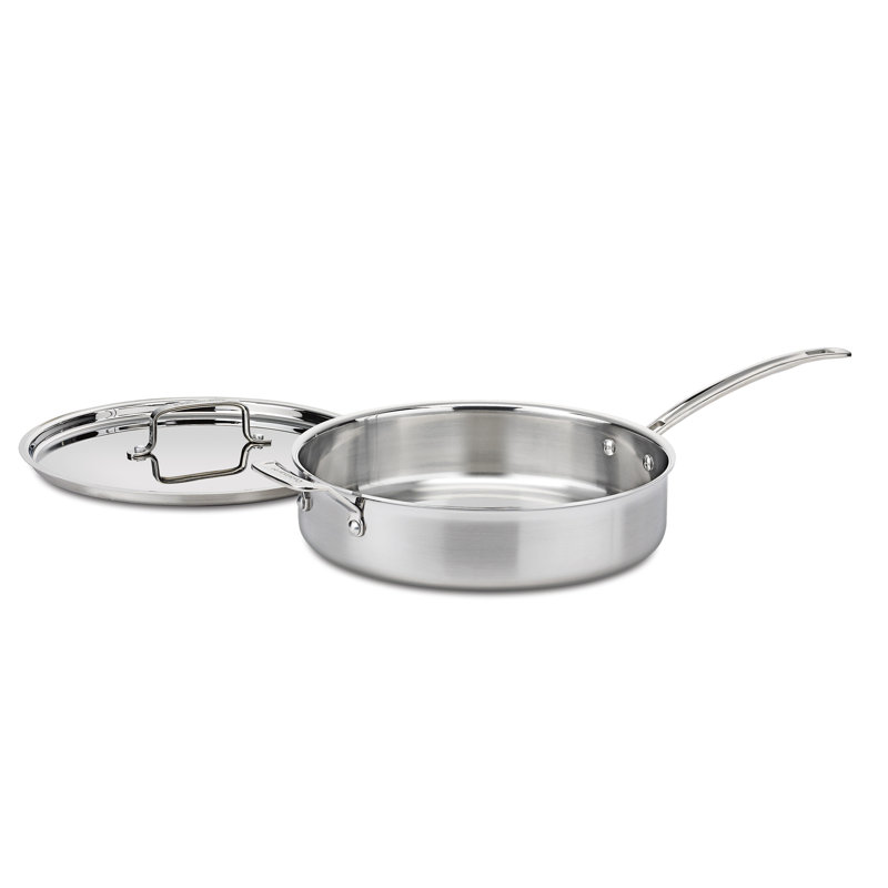 Cuisinart MultiClad Pro Stainless Steel Quart Sauté Pan with Lid, 5.5 qt.