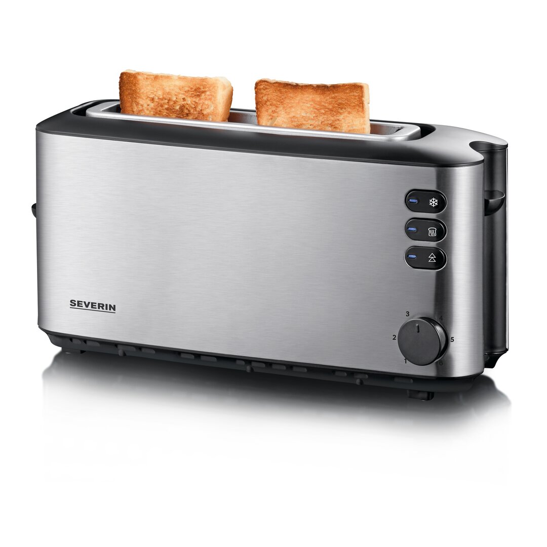 Automatik-Langschlitztoaster AT 2515, 1.000 W, einstellbarer Bräunungsgrad, Brotscheibenzentrierung, Defroststufe