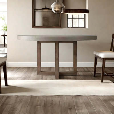 Round Minimalist Solid Wood Dining Table