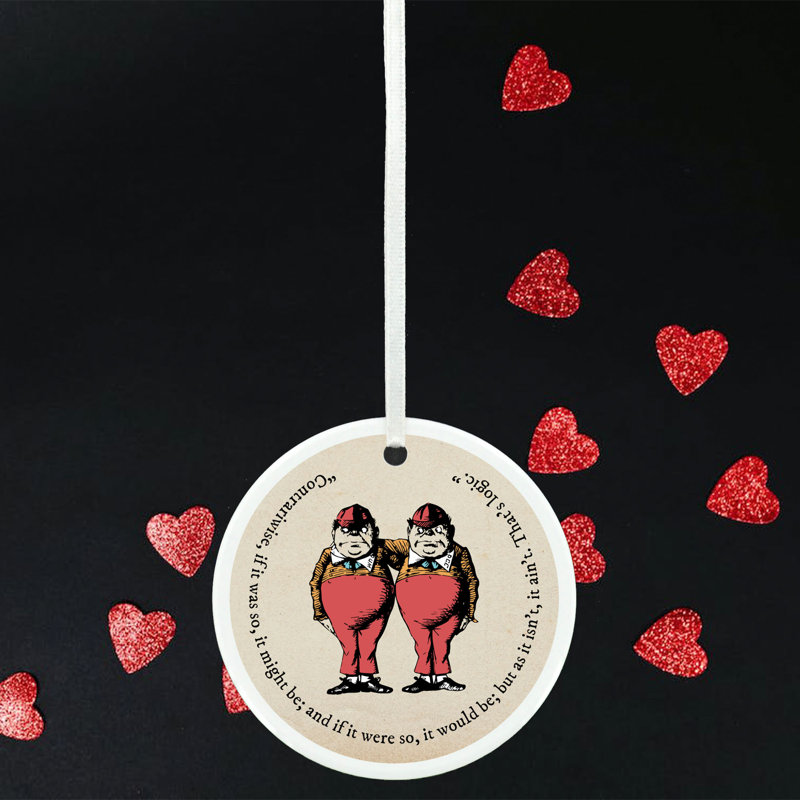 Alice Tweedle Thats Logic Circle Shaped Ceramic Ornament Bauble