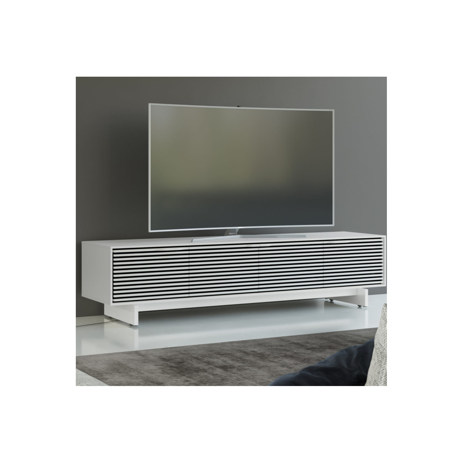 Align 81'' Media Console, Satin White, 19"H x 81"W x 18"D