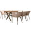 Ensemble de salle à manger de jardin 7 pièces GO, ensemble de meubles d'extérieur toutes saisons avec table et chaises, plateau de table en bois d'acacia