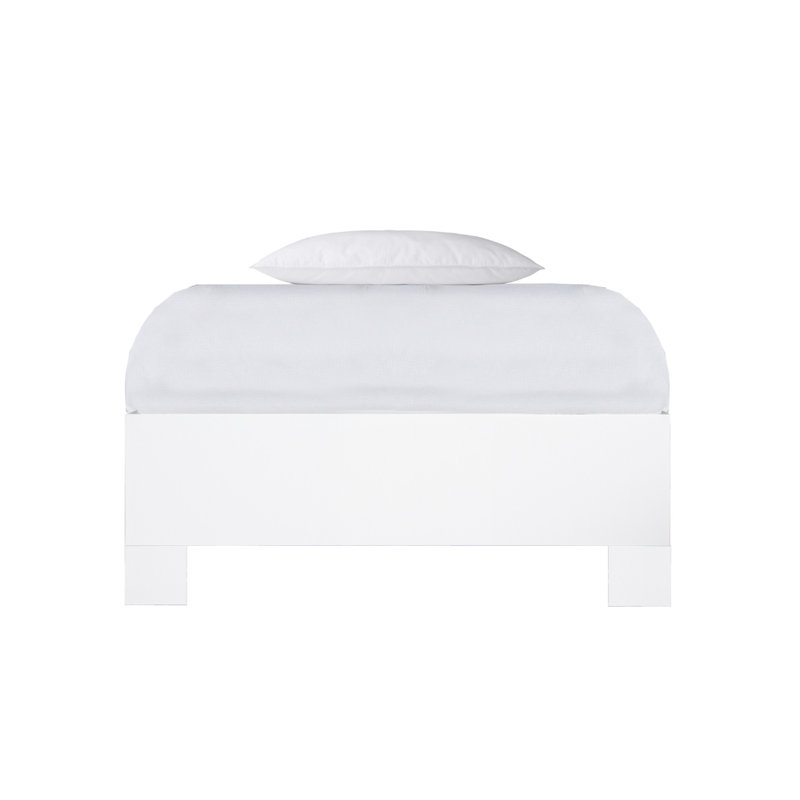 Olga Platform Bed, White, Twin XL