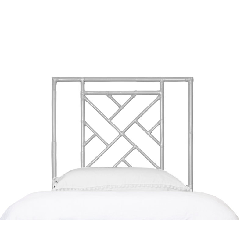 Cowden Geometric Rattan Headboard, Twin, Light Gray