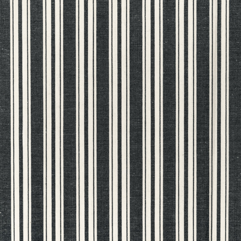 Normant Checks and Stripes II Selune 100% Cotton Performance Fabric, Noir