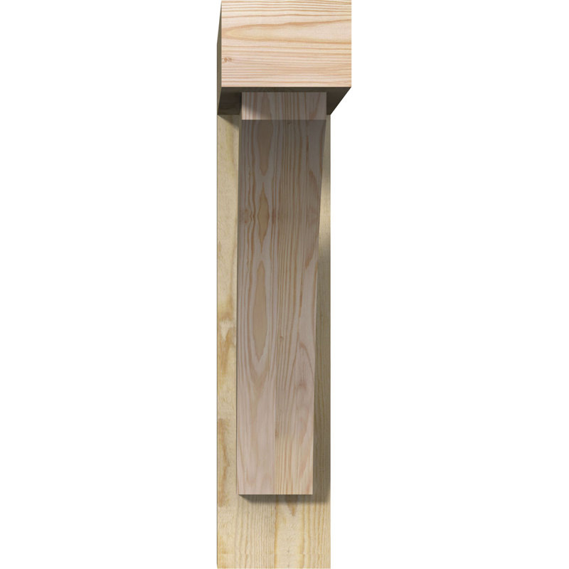 Thorton Block Bracket with Offset Brace, 6"W Douglas Fir (Rough Sawn), 28 x 28