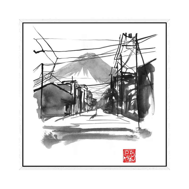 Fujiyoshida I by Péchane - Painting on Canvas, White Framed, 45.72 cm H x 45.72 cm W