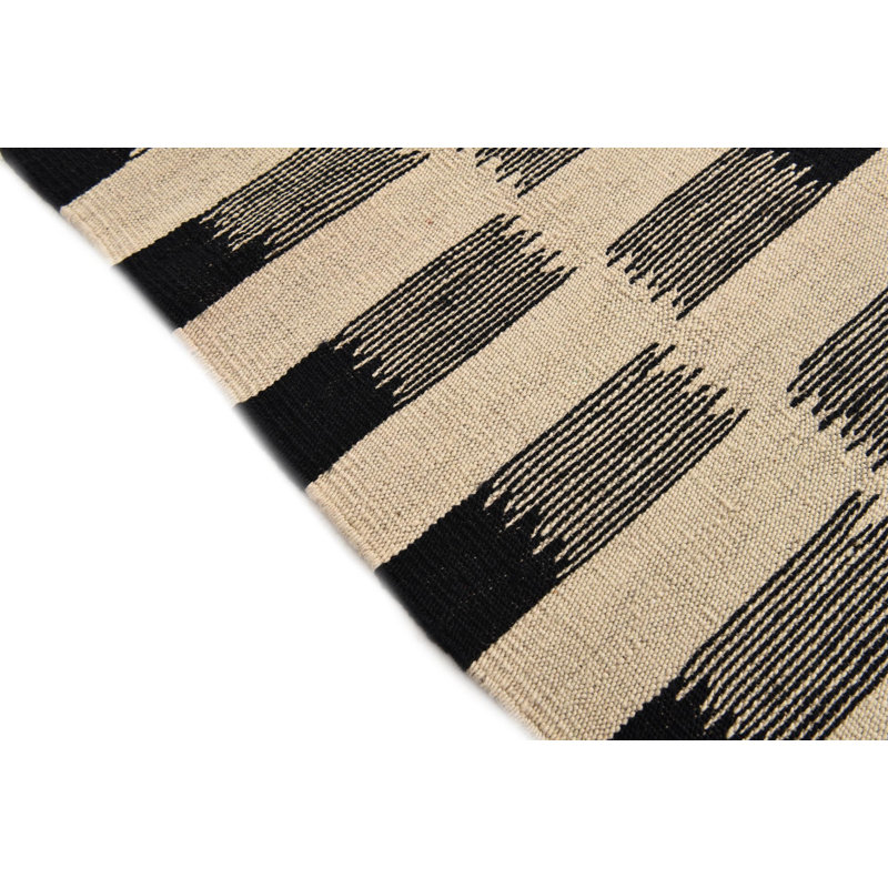 Tapis noir et blanc Ponce