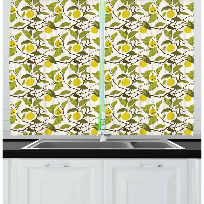 Rideau de cuisine citrons