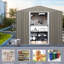 8ft X 6ft Metal Shed, Grey - Galvanized Iron Build & Functional Design Shed With Foundation Grey, Steel-118124241-118124242