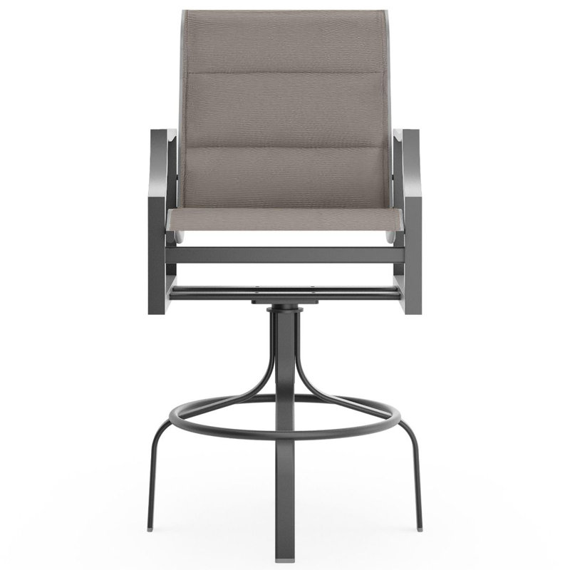 Nico Outdoor Swivel Bar Stool, Graphite, Pewter