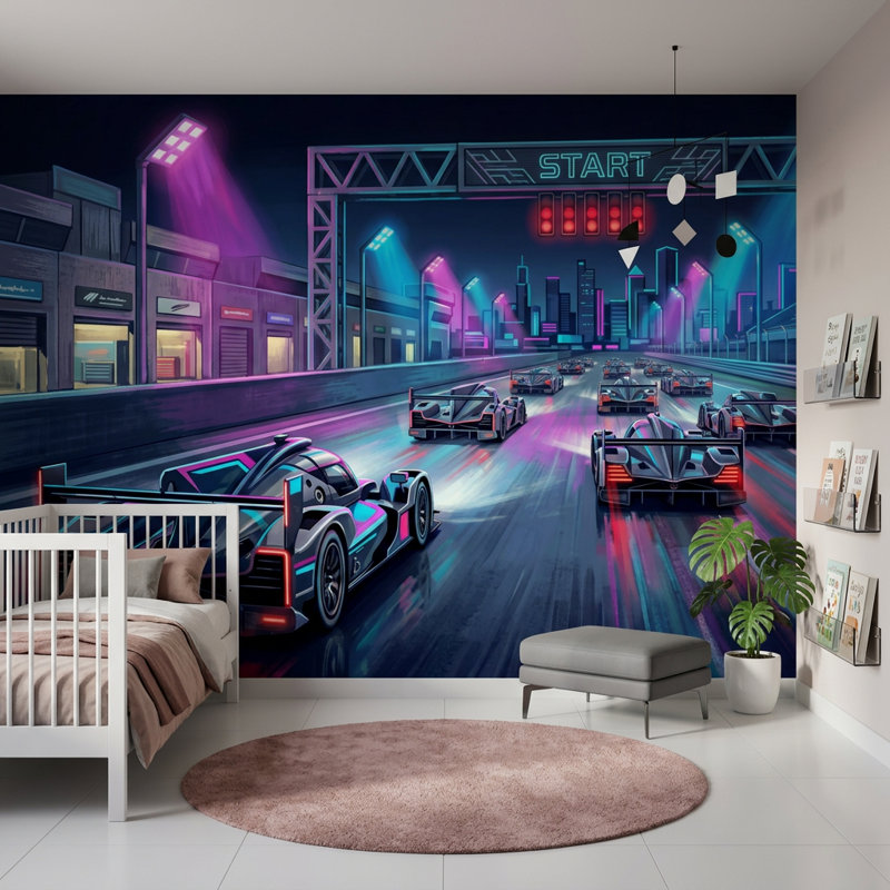 Décoration murale amovible Futuristic, 140 po x 108 po, Peler et coller
